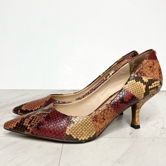 Sam Edelman Julianne Snakeskin Leather Pointy Toe Pump 7M - Picture 1 of 15